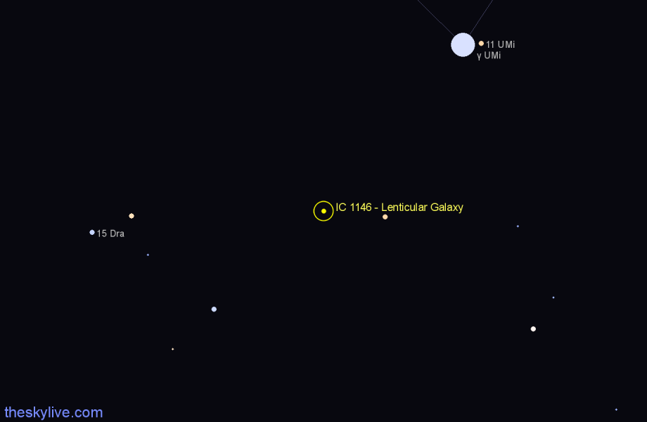 Finder chart IC 1146 - Lenticular Galaxy in Draco star