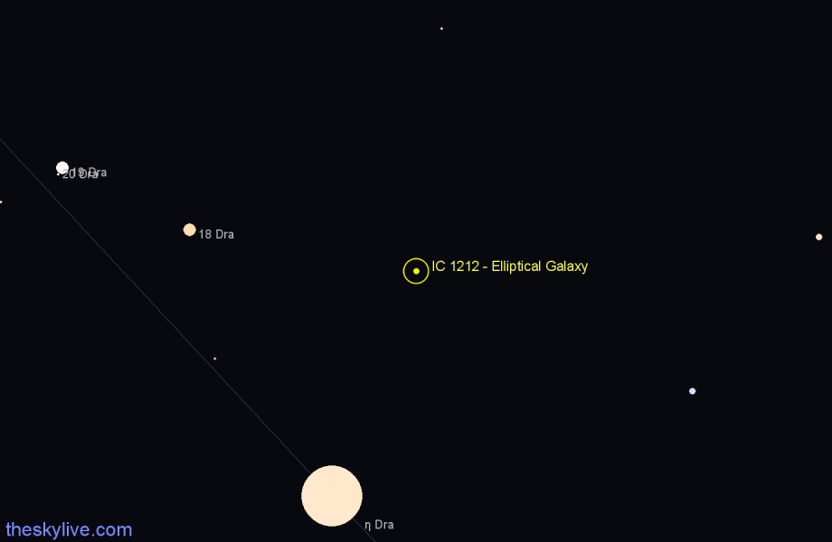 Finder chart IC 1212 - Elliptical Galaxy in Draco star