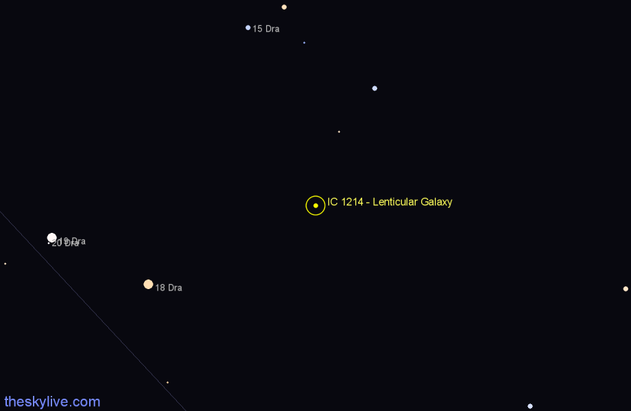 Finder chart IC 1214 - Lenticular Galaxy in Draco star
