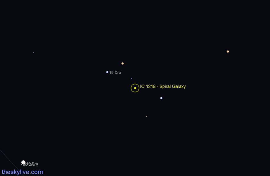 Finder chart IC 1218 - Spiral Galaxy in Draco star