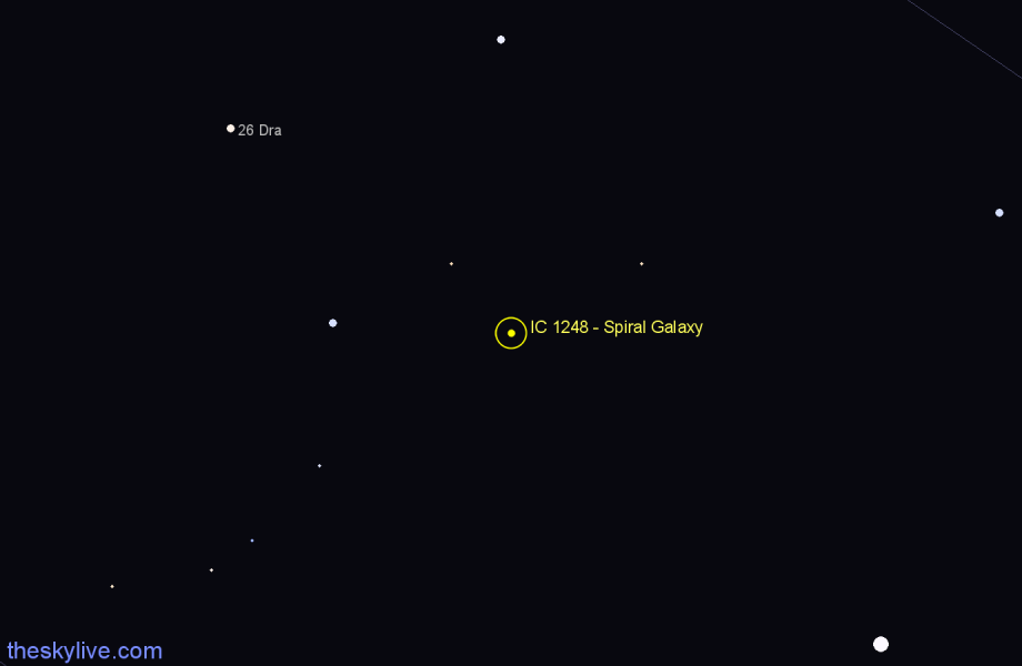 Finder chart IC 1248 - Spiral Galaxy in Draco star
