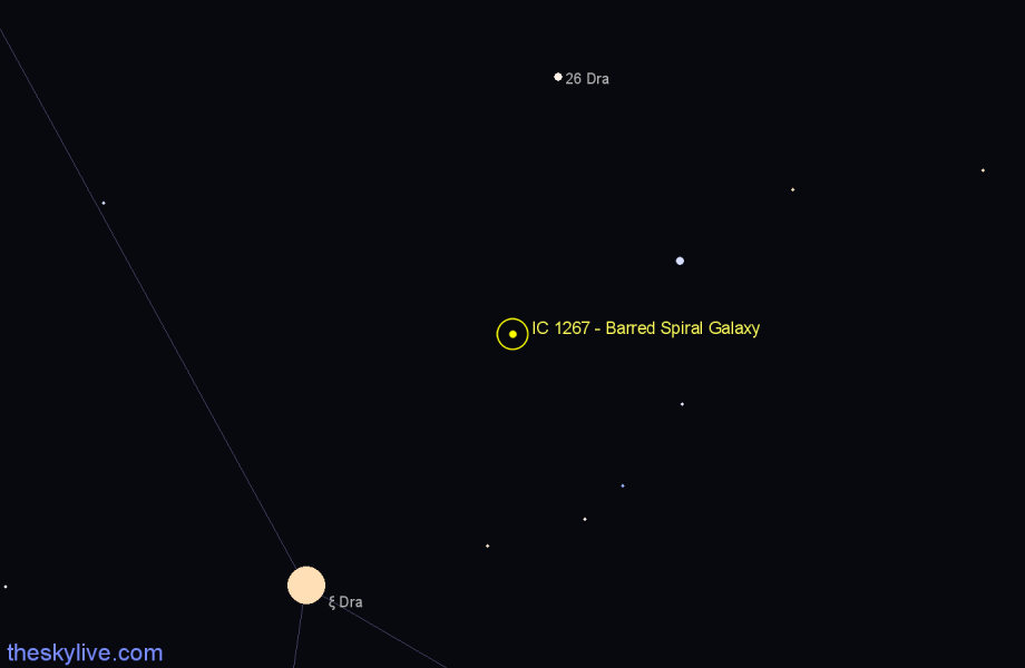 Finder chart IC 1267 - Barred Spiral Galaxy in Draco star