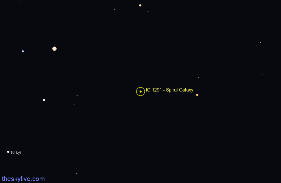 Finder chart IC 1291 - Spiral Galaxy in Draco star