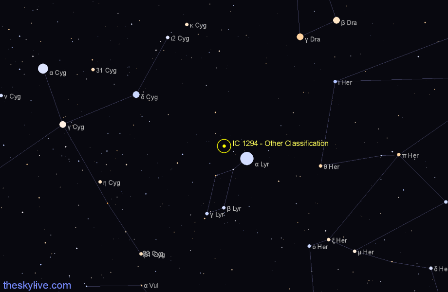 Finder chart IC 1294 - Other Classification in Lyra star