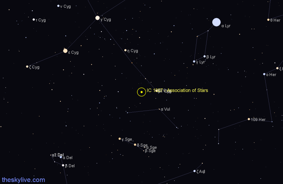 Finder chart IC 1307 - Association of Stars in Vulpecula star