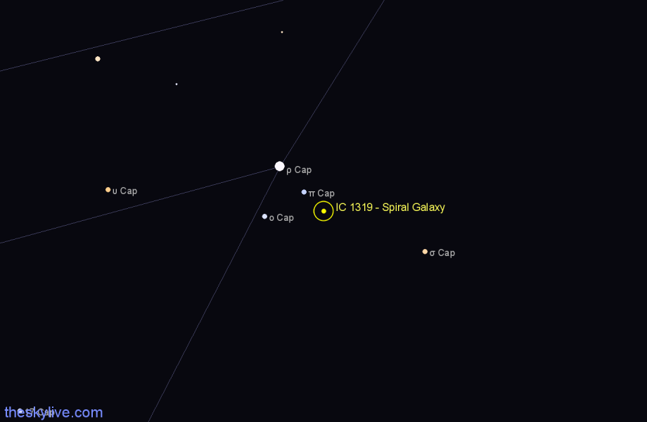 Finder chart IC 1319 - Spiral Galaxy in Capricornus star