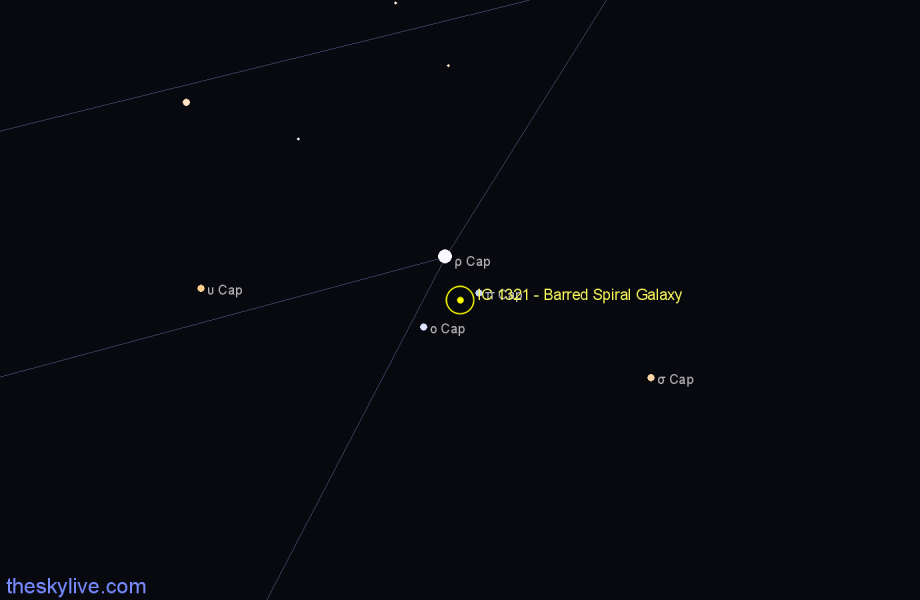 Finder chart IC 1321 - Barred Spiral Galaxy in Capricornus star