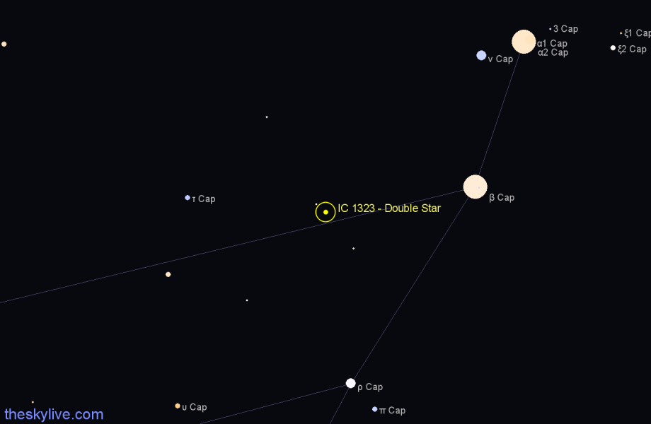 Finder chart IC 1323 - Double Star in Capricornus star