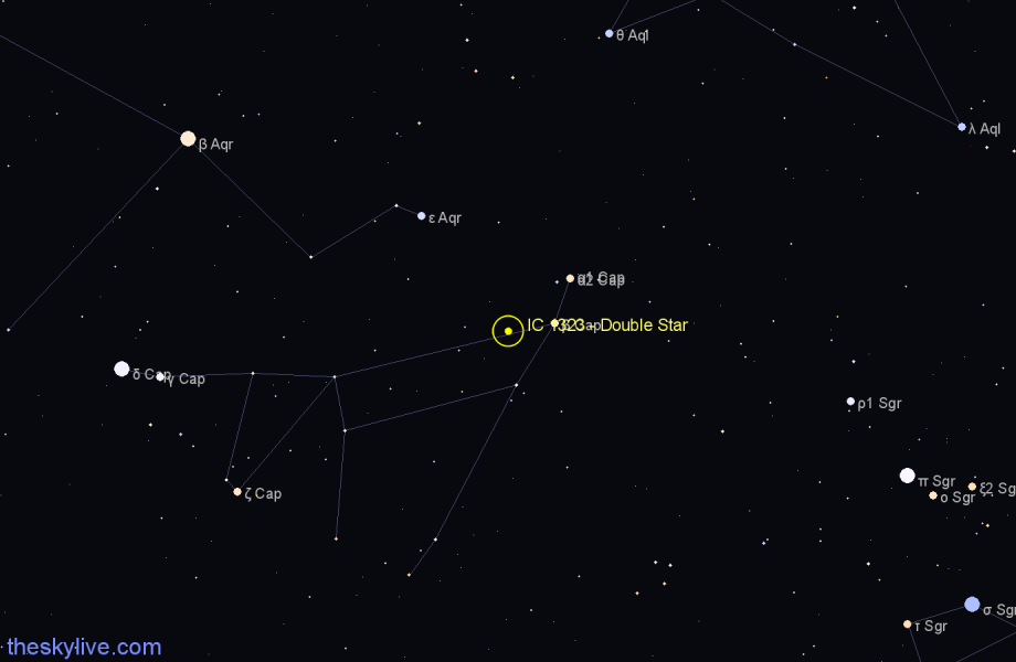 Finder chart IC 1323 - Double Star in Capricornus star