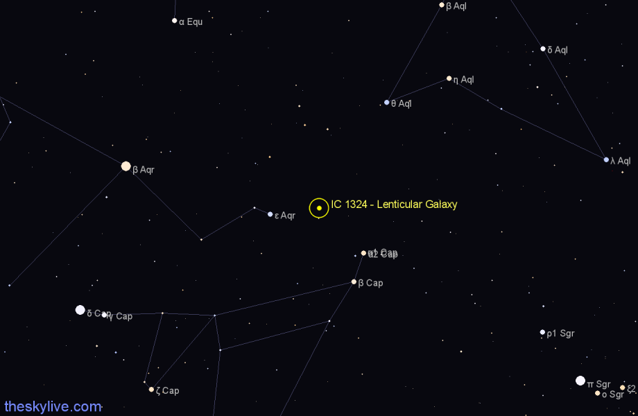 Finder chart IC 1324 - Lenticular Galaxy in Capricornus star