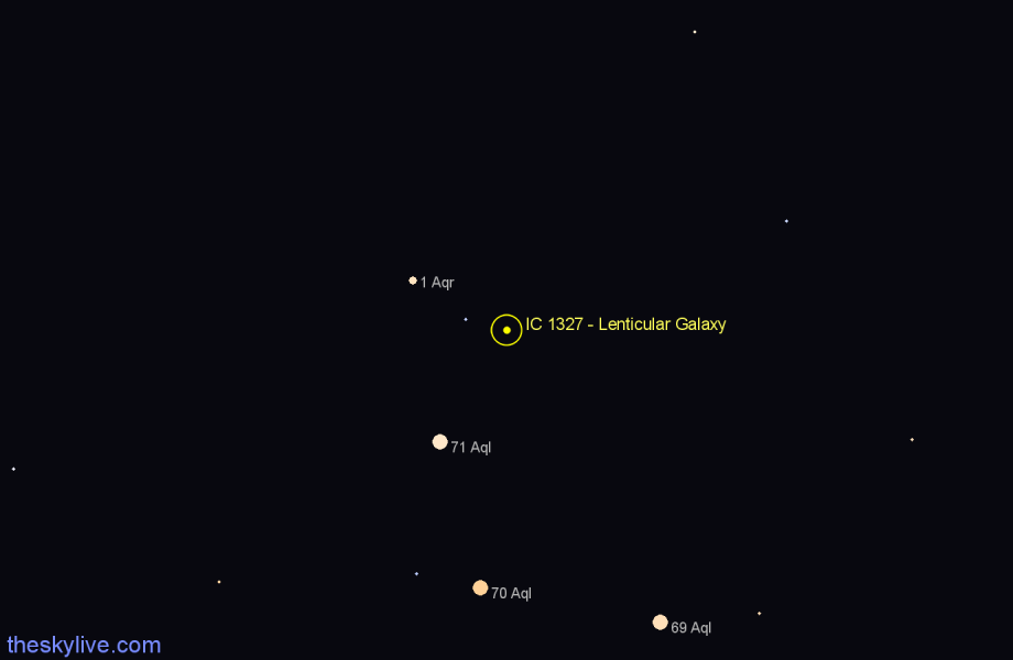 Finder chart IC 1327 - Lenticular Galaxy in Aquila star