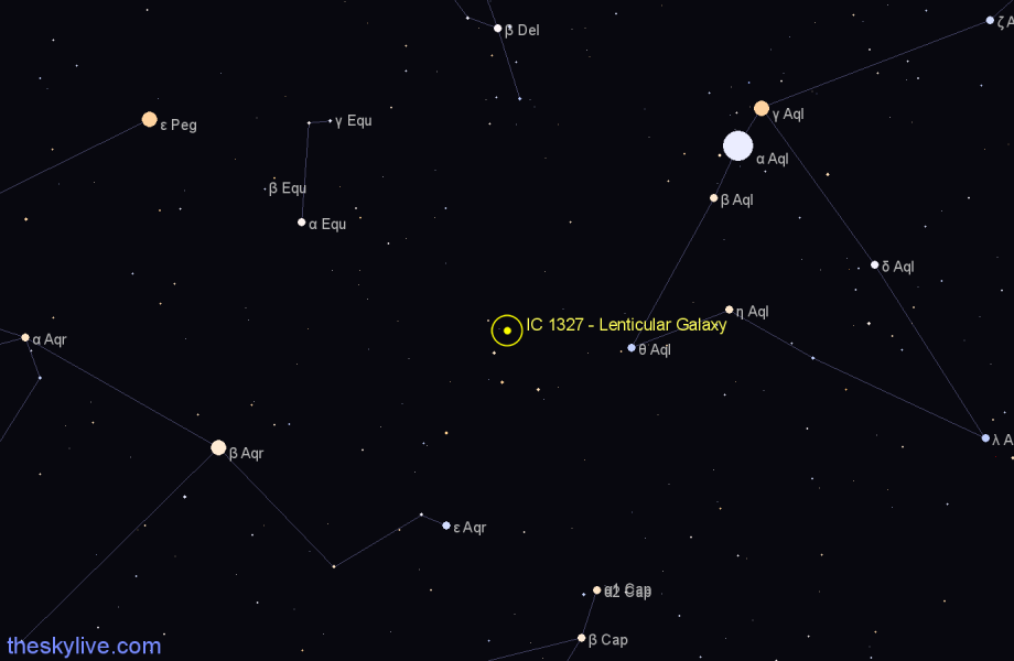 Finder chart IC 1327 - Lenticular Galaxy in Aquila star