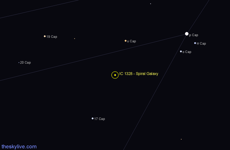 Finder chart IC 1328 - Spiral Galaxy in Capricornus star