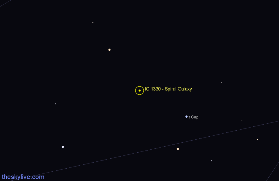 Finder chart IC 1330 - Spiral Galaxy in Aquarius star