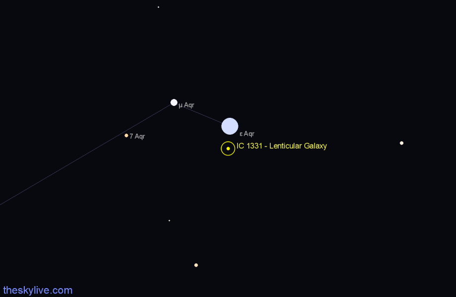 Finder chart IC 1331 - Lenticular Galaxy in Aquarius star