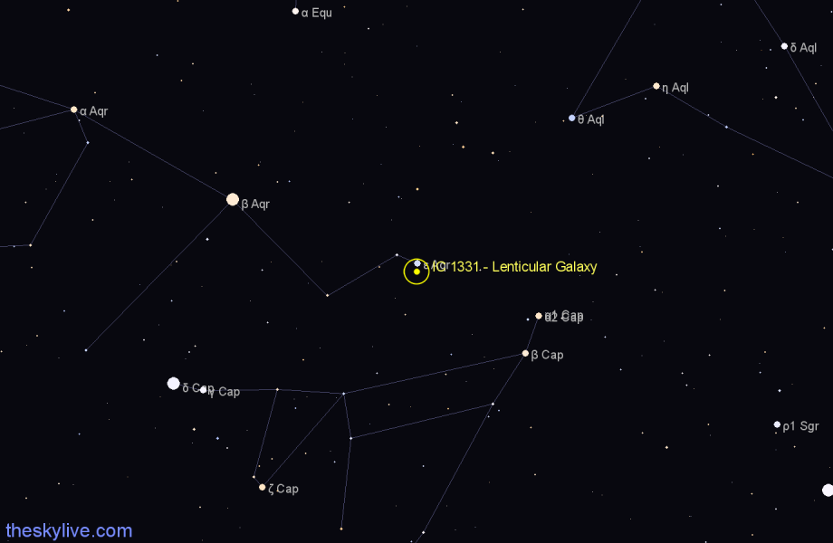 Finder chart IC 1331 - Lenticular Galaxy in Aquarius star