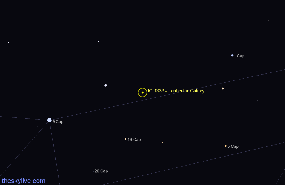 Finder chart IC 1333 - Lenticular Galaxy in Capricornus star