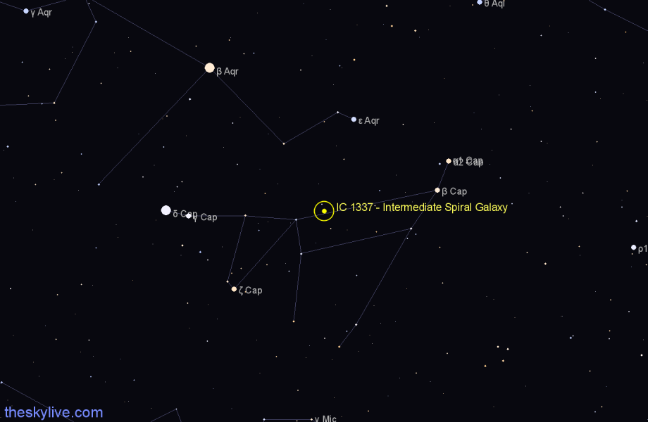 Finder chart IC 1337 - Intermediate Spiral Galaxy in Capricornus star