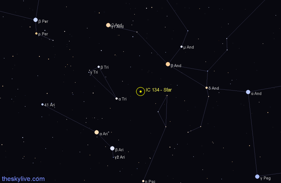 Finder chart IC 134 - Star in Triangulum star