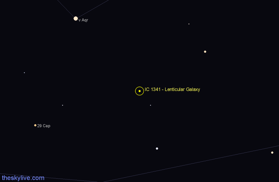 Finder chart IC 1341 - Lenticular Galaxy in Aquarius star