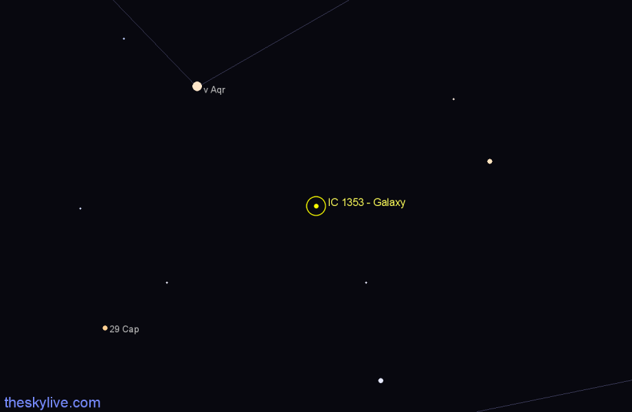 Finder chart IC 1353 - Galaxy in Aquarius star