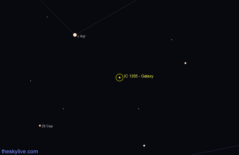Finder chart IC 1355 - Galaxy in Aquarius star