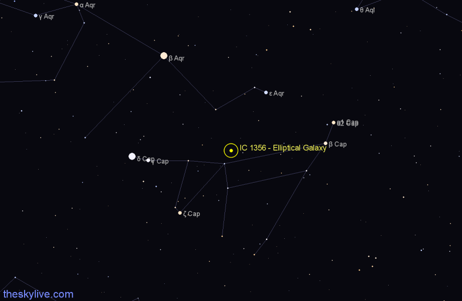 Finder chart IC 1356 - Elliptical Galaxy in Capricornus star