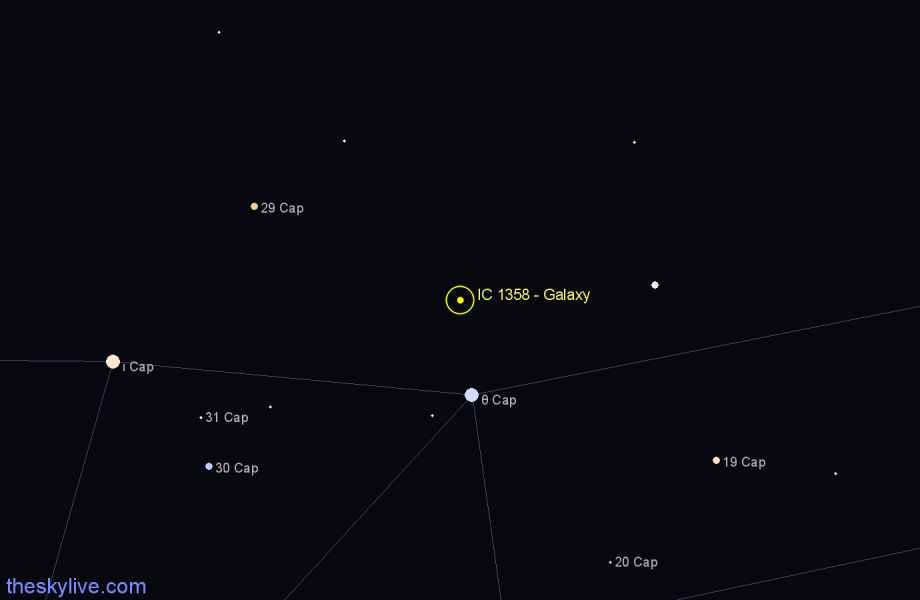 Finder chart IC 1358 - Galaxy in Capricornus star