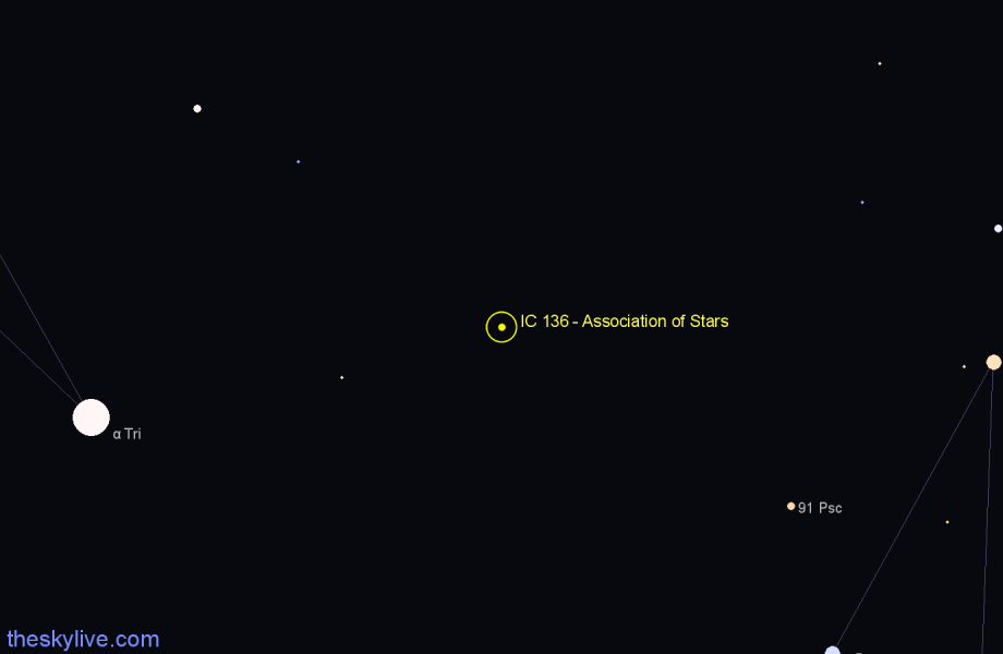 Finder chart IC 136 - Association of Stars in Triangulum star