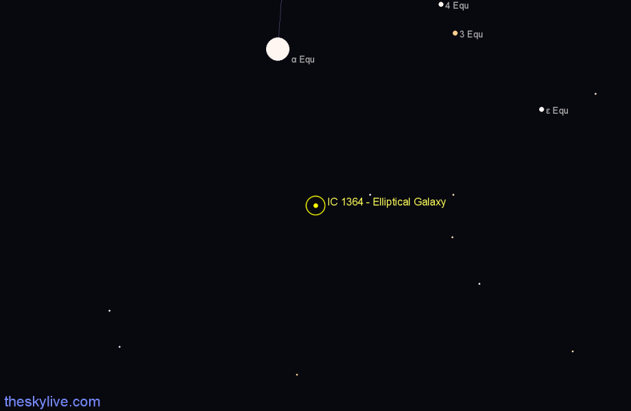 Finder chart IC 1364 - Elliptical Galaxy in Equuleus star