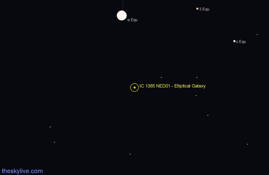 Finder chart IC 1365 NED01 - Elliptical Galaxy in Equuleus star