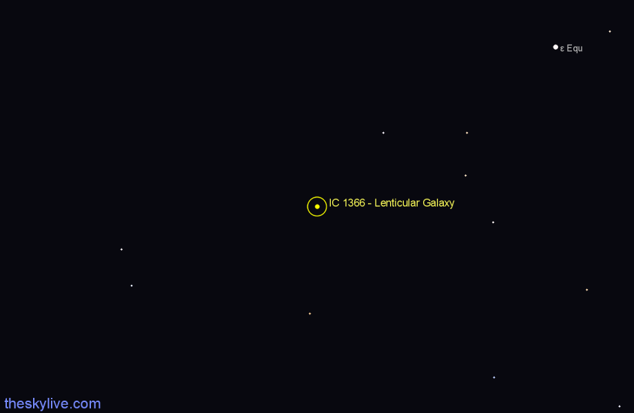 Finder chart IC 1366 - Lenticular Galaxy in Aquarius star