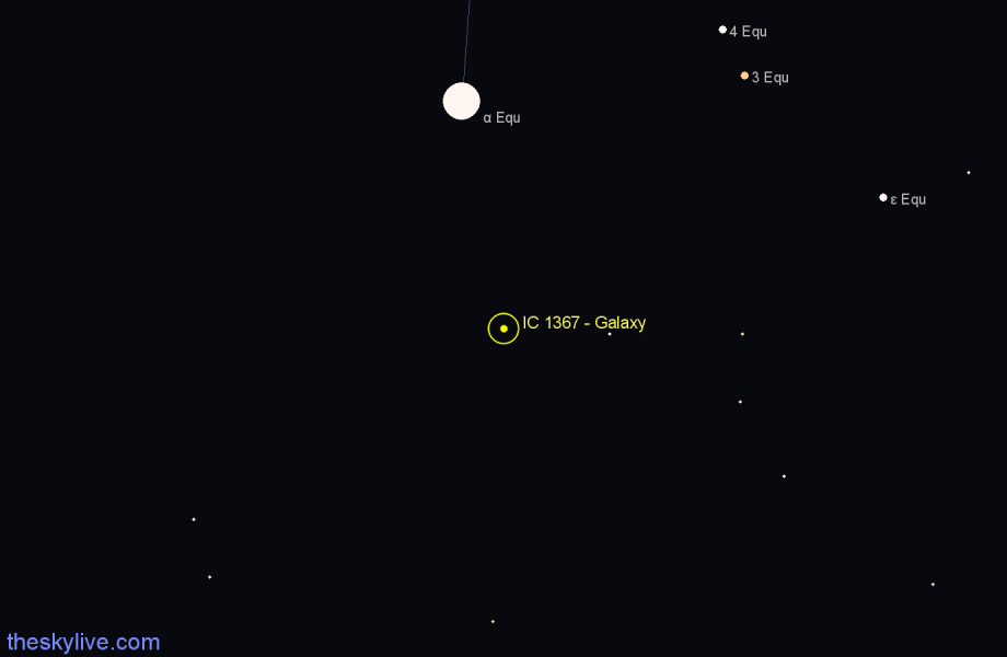 Finder chart IC 1367 - Galaxy in Equuleus star
