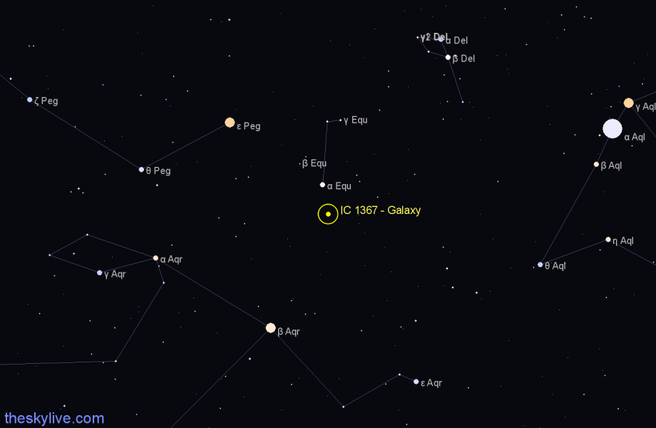Finder chart IC 1367 - Galaxy in Equuleus star
