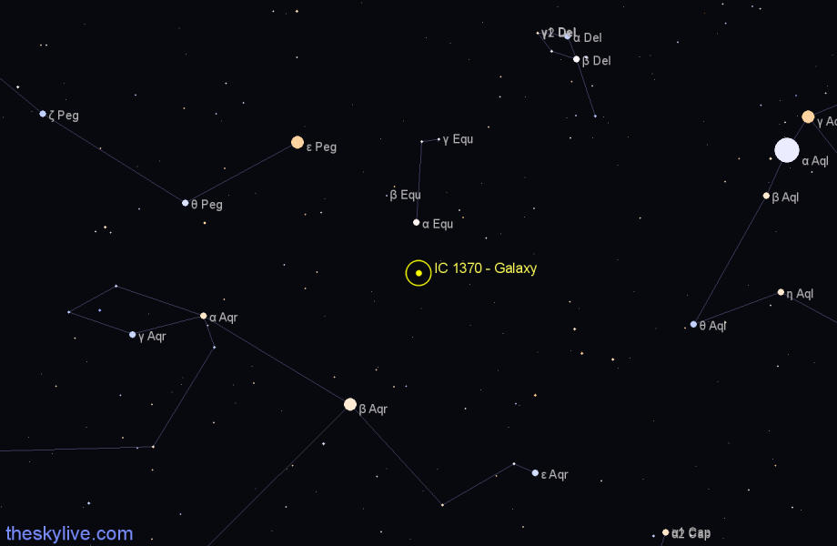 Finder chart IC 1370 - Galaxy in Aquarius star