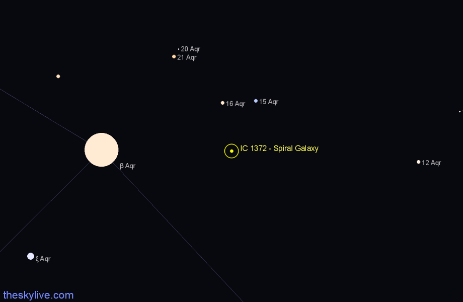 Finder chart IC 1372 - Spiral Galaxy in Aquarius star