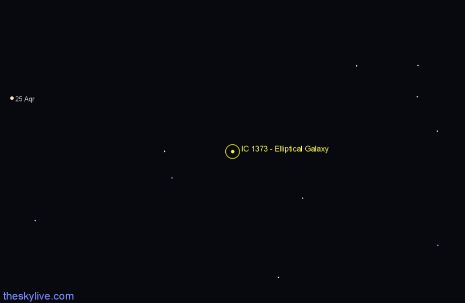 Finder chart IC 1373 - Elliptical Galaxy in Aquarius star