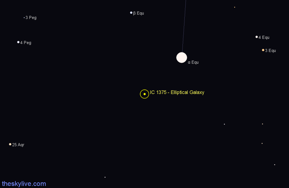 Finder chart IC 1375 - Elliptical Galaxy in Equuleus star