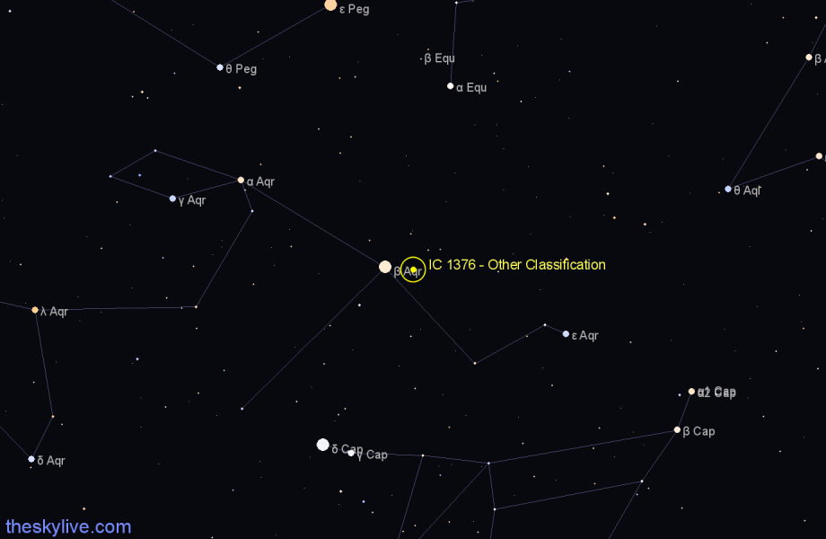 Finder chart IC 1376 - Other Classification in Aquarius star