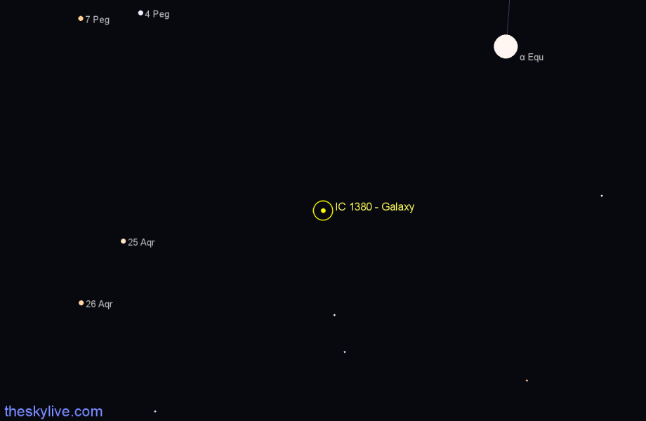 Finder chart IC 1380 - Galaxy in Pegasus star