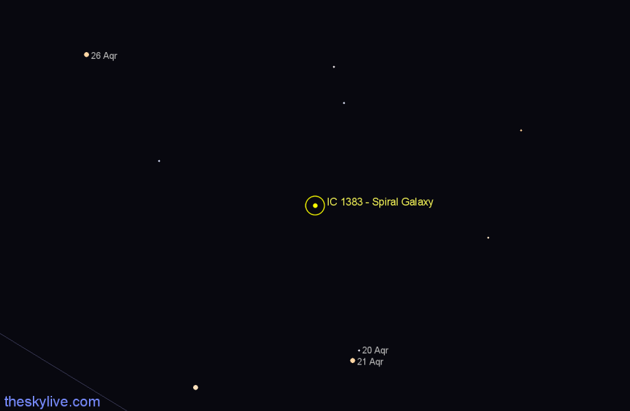 Finder chart IC 1383 - Spiral Galaxy in Aquarius star