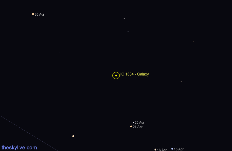 Finder chart IC 1384 - Galaxy in Aquarius star