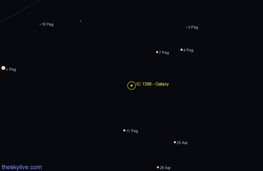 Finder chart IC 1399 - Galaxy in Pegasus star