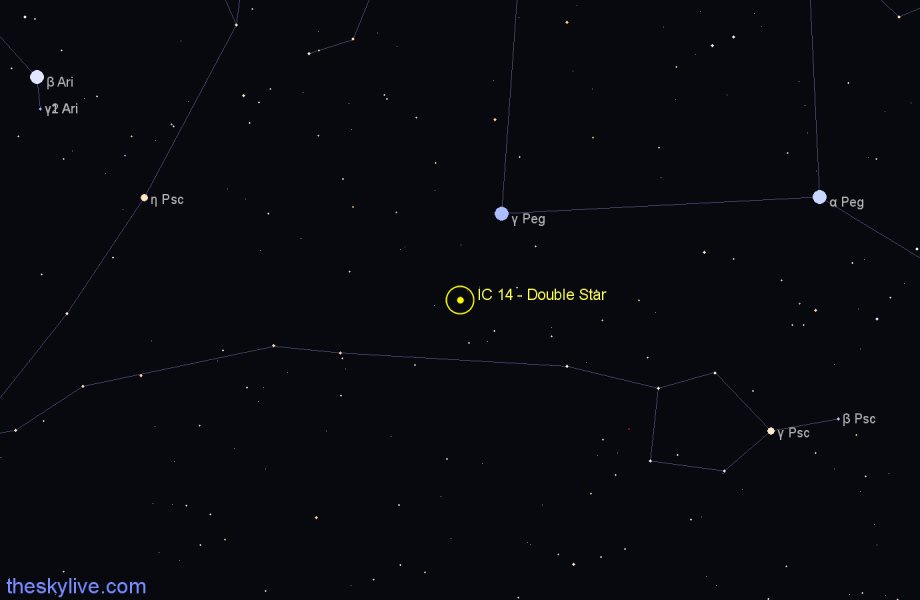 Finder chart IC 14 - Double Star in Pisces star