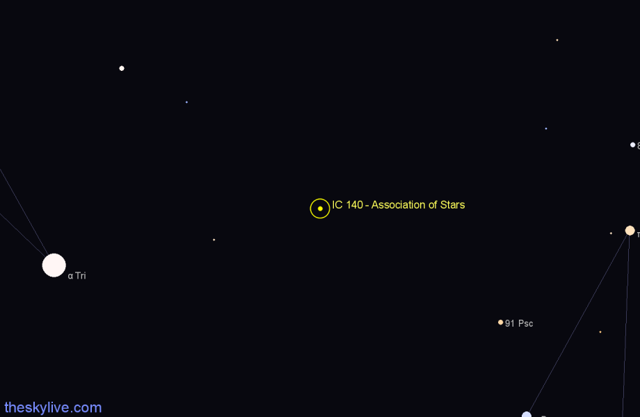 Finder chart IC 140 - Association of Stars in Triangulum star
