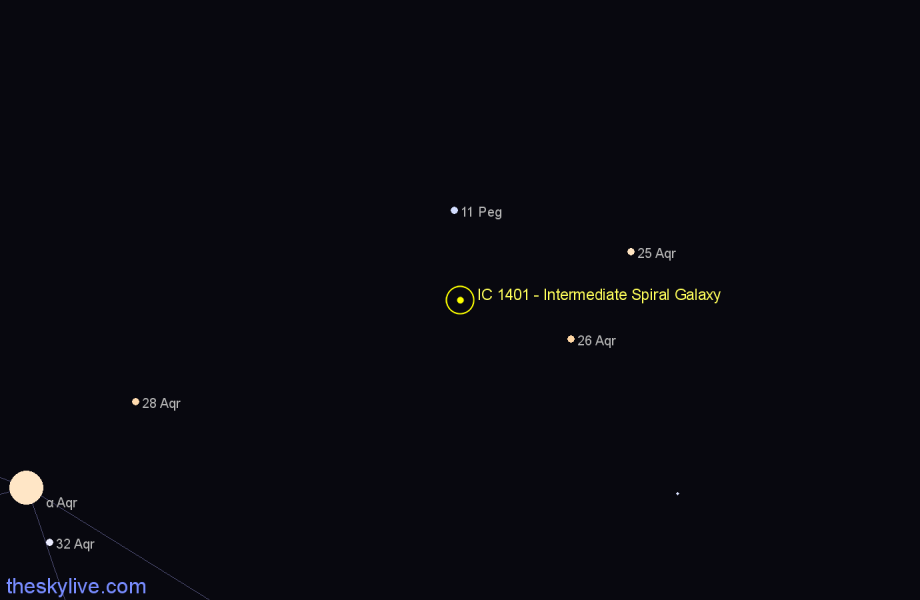 Finder chart IC 1401 - Intermediate Spiral Galaxy in Aquarius star