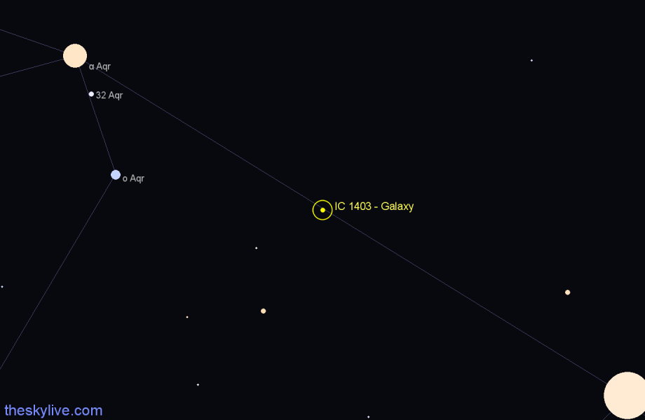 Finder chart IC 1403 - Galaxy in Aquarius star