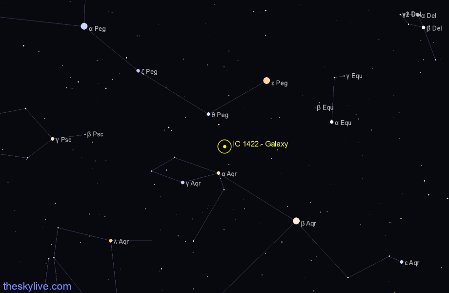 Finder chart IC 1422 - Galaxy in Pegasus star