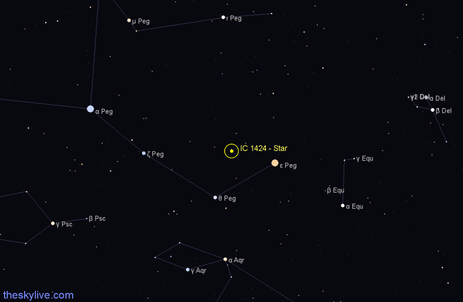 Finder chart IC 1424 - Star in Pegasus star