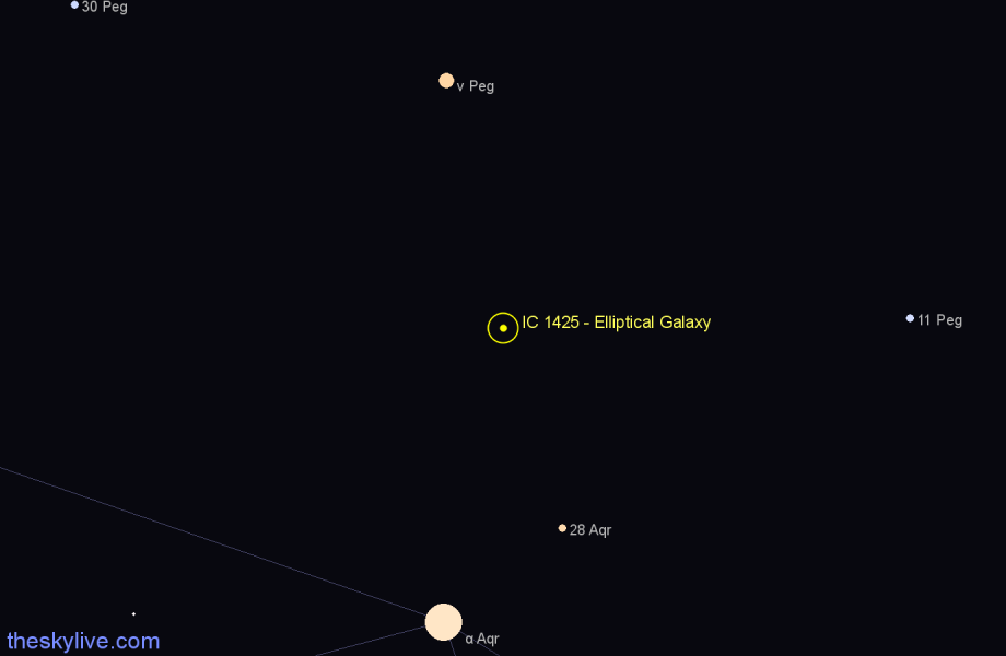 Finder chart IC 1425 - Elliptical Galaxy in Pegasus star